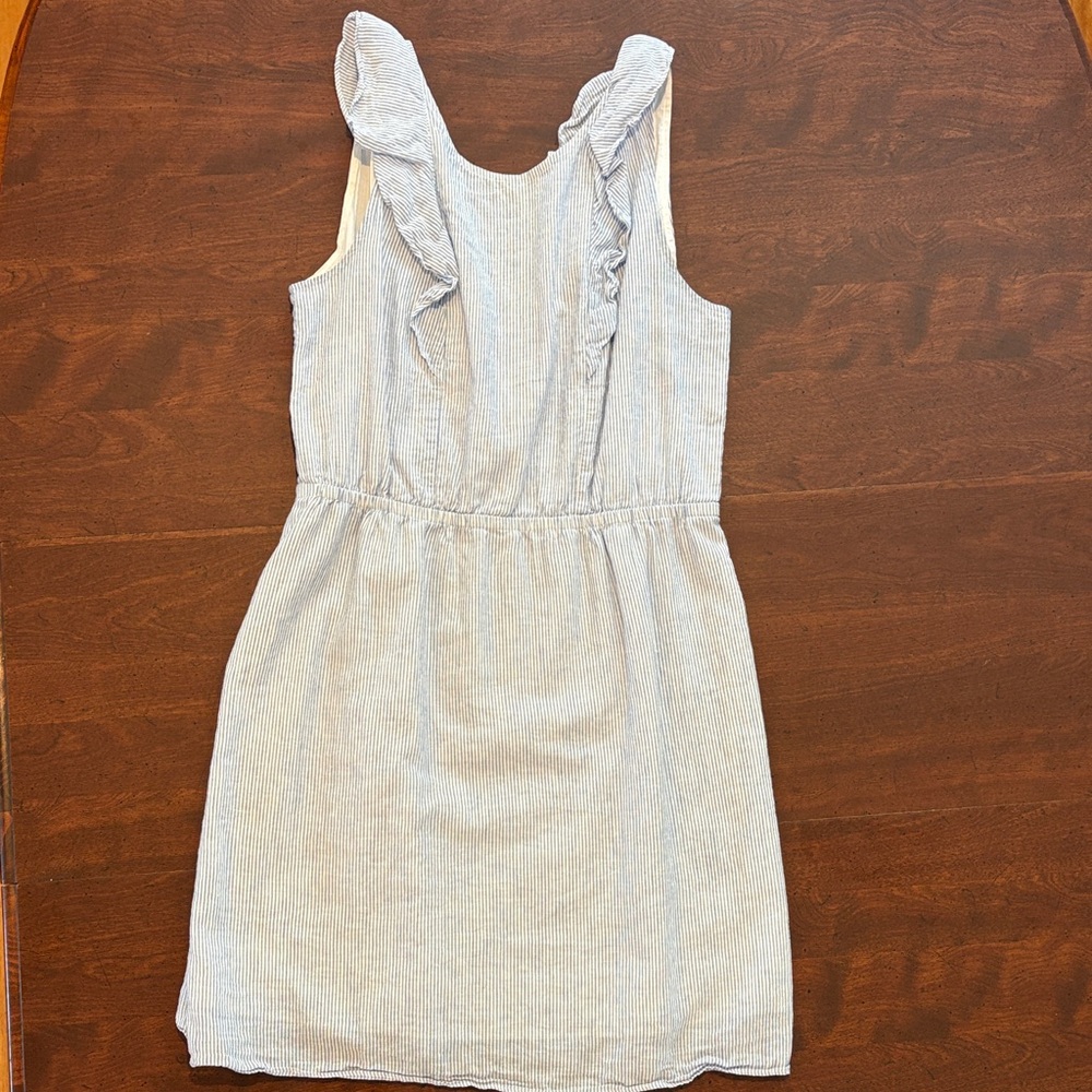 J. Crew Light Blue Ruffled Dress